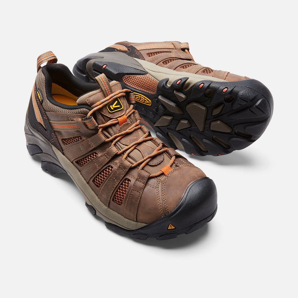 Keen Werkschoenen Heren Bruin/Zwart - Flint Laag (Steel Toe) - 95607-GBSD